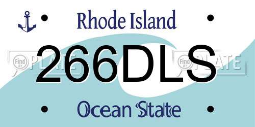 266DLS Rhode Island License Plate