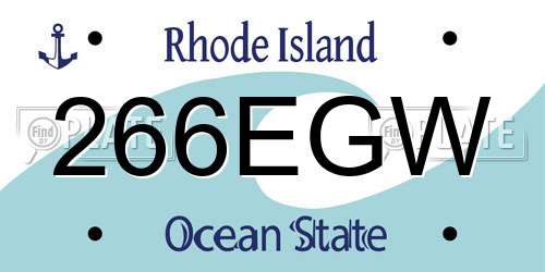 266EGW Rhode Island License Plate