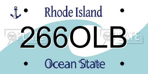 266OLB Rhode Island License Plate