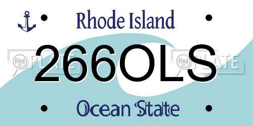 266OLS Rhode Island License Plate