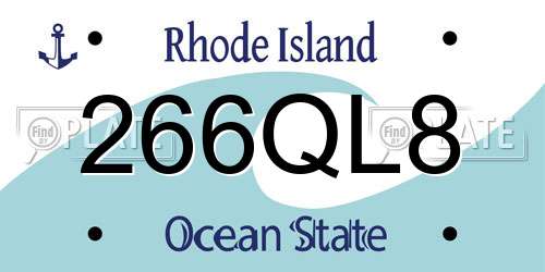 266QL8 Rhode Island License Plate