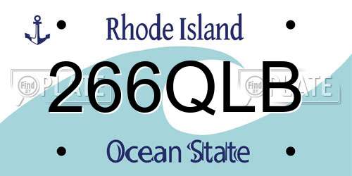 266QLB Rhode Island License Plate