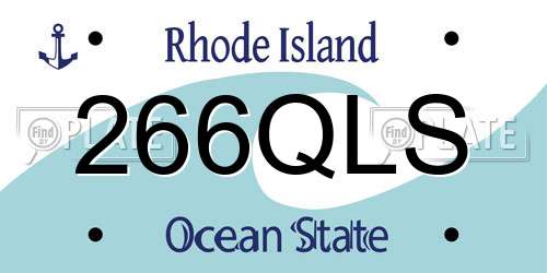 266QLS Rhode Island License Plate