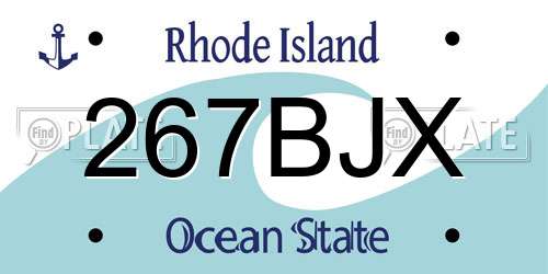 267BJX Rhode Island License Plate