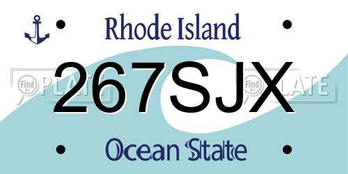 267SJX Rhode Island License Plate