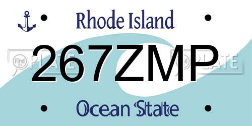 267ZMP Rhode Island License Plate