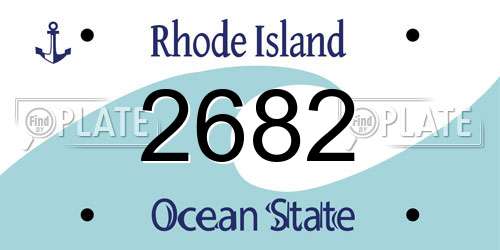 2682 Rhode Island License Plate