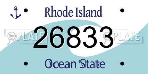 26833 Rhode Island License Plate