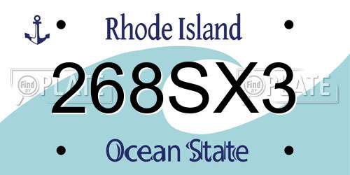 268SX3 Rhode Island License Plate