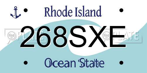 268SXE Rhode Island License Plate