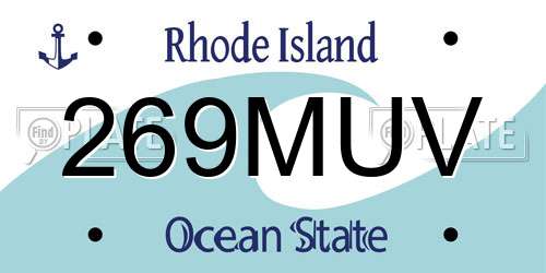269MUV Rhode Island License Plate