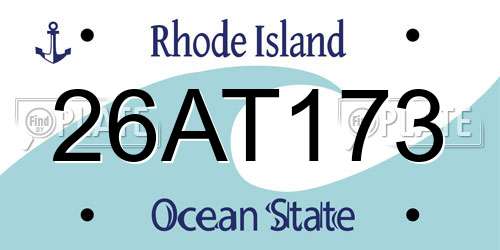26AT173 Rhode Island License Plate
