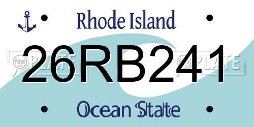 26RB241 Rhode Island License Plate