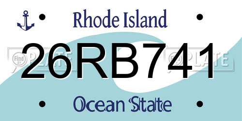 26RB741 Rhode Island License Plate