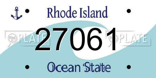 27061 Rhode Island License Plate