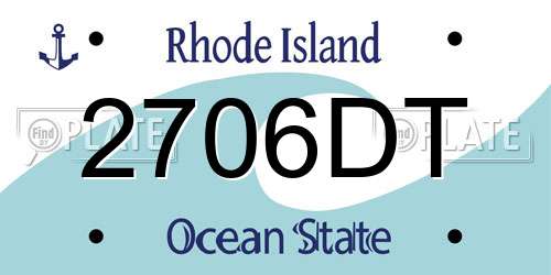 2706DT Rhode Island License Plate