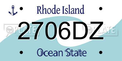 2706DZ Rhode Island License Plate