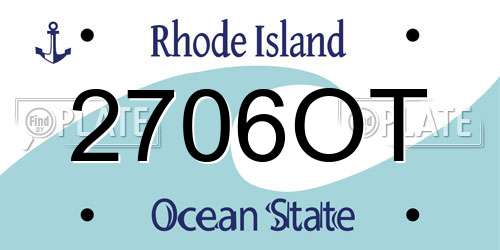 2706OT Rhode Island License Plate