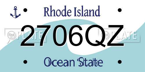 2706QZ Rhode Island License Plate