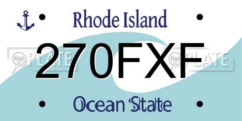 270FXF Rhode Island License Plate