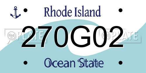 270G02 Rhode Island License Plate