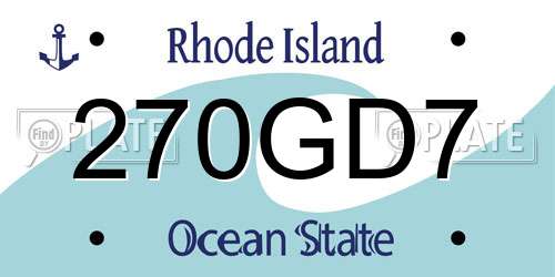 270GD7 Rhode Island License Plate