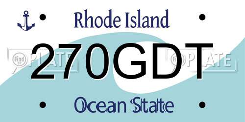 270GDT Rhode Island License Plate
