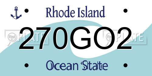270GO2 Rhode Island License Plate