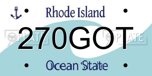 270GOT Rhode Island License Plate