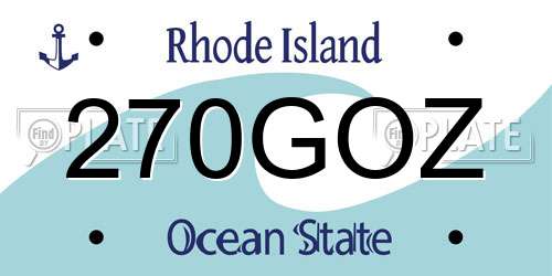 270GOZ Rhode Island License Plate