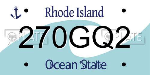 270GQ2 Rhode Island License Plate
