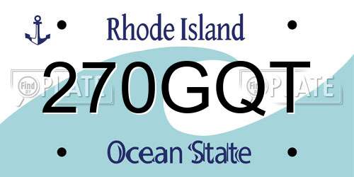 270GQT Rhode Island License Plate