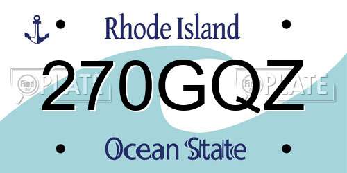 270GQZ Rhode Island License Plate