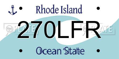 270LFR Rhode Island License Plate