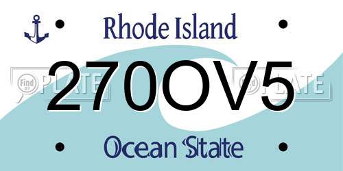 270OV5 Rhode Island License Plate