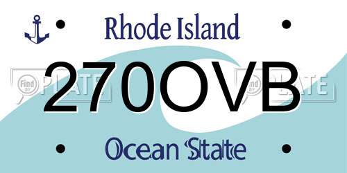 270OVB Rhode Island License Plate