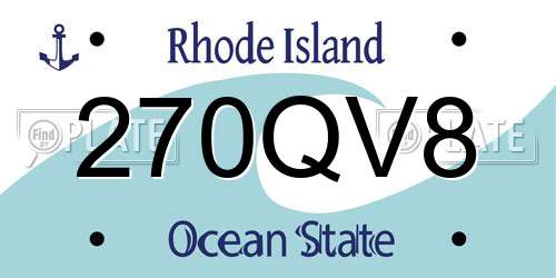 270QV8 Rhode Island License Plate