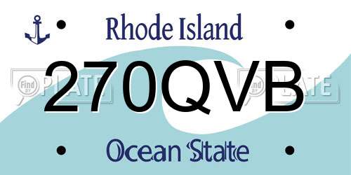 270QVB Rhode Island License Plate