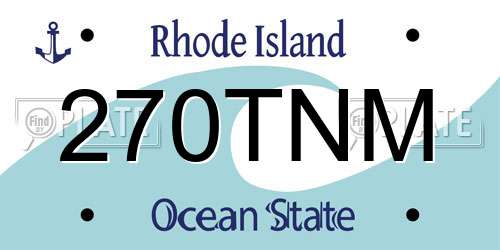 270TNM Rhode Island License Plate