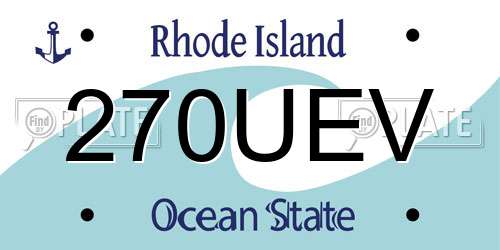 270UEV Rhode Island License Plate