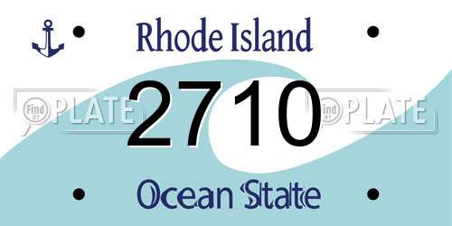 2710 Rhode Island License Plate