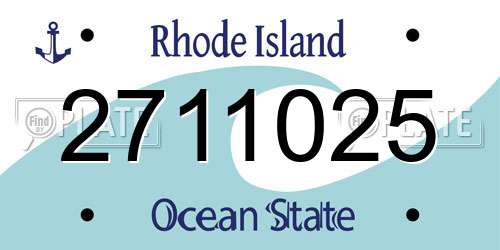 2711025 Rhode Island License Plate