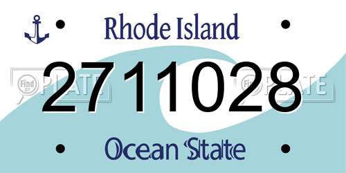 2711028 Rhode Island License Plate