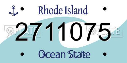 2711075 Rhode Island License Plate