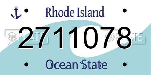 2711078 Rhode Island License Plate