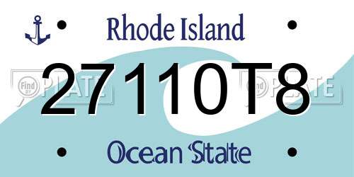 27110T8 Rhode Island License Plate