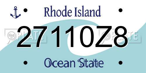 27110Z8 Rhode Island License Plate