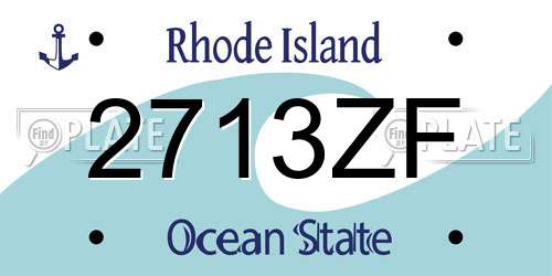 2713ZF Rhode Island License Plate