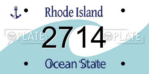 2714 Rhode Island License Plate
