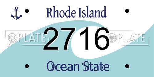 2716 Rhode Island License Plate